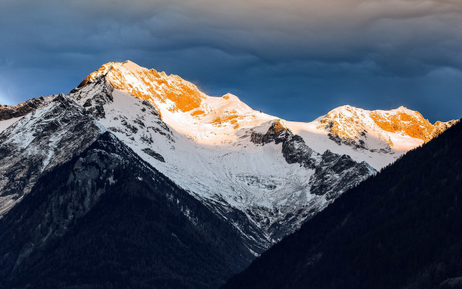 Обои картинки фото природа, горы, снег, гора