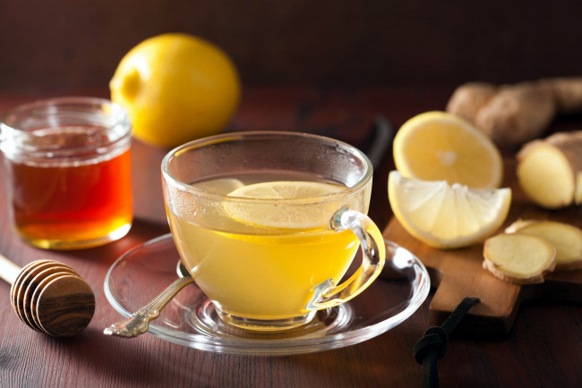 Обои картинки фото еда, напитки,  Чай, лимон, имбирь, чай, мед