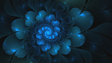 Картинка 3д+графика цветы+ flowers цветок синий