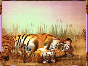 Картинка рисованные животные тигры