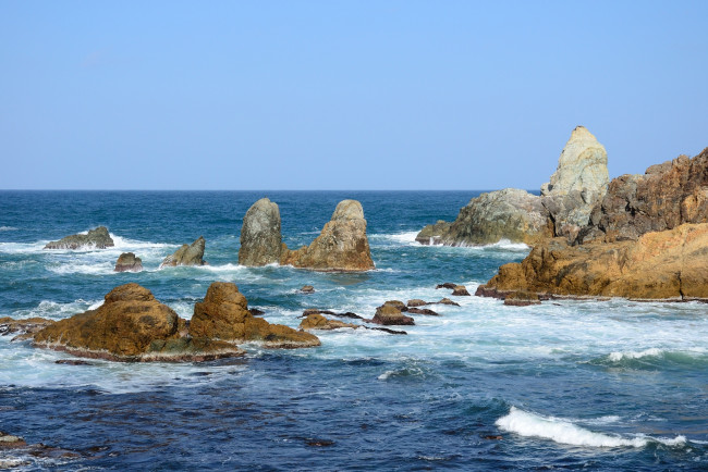 Обои картинки фото природа, побережье, волны, камни, море