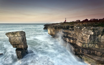 Картинка природа маяки маяк скалы поток океан