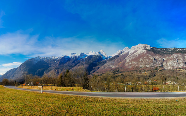 Обои картинки фото словения, bovec, природа, дороги, дорога, горы