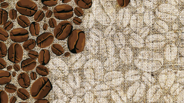 Картинка векторная+графика рогожа кофе мешковина зерна ткань