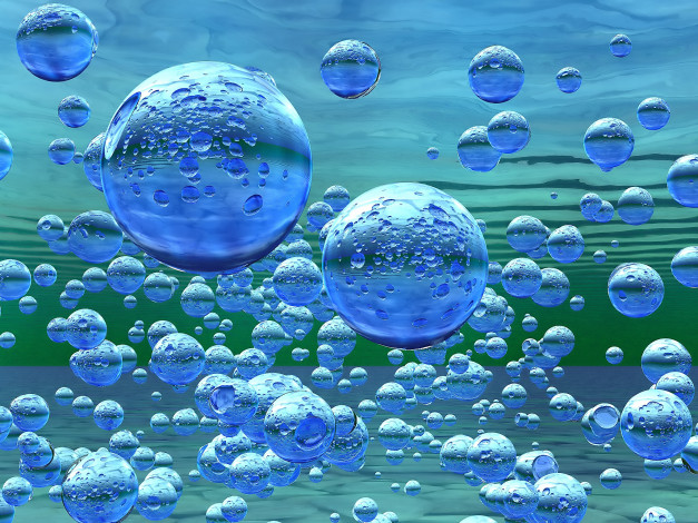 Обои картинки фото 3д графика, abstract , абстракции, вода, пузыри