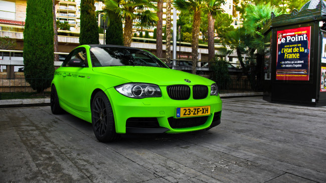 Обои картинки фото автомобили, bmw, coupe, m1, green, 1, series