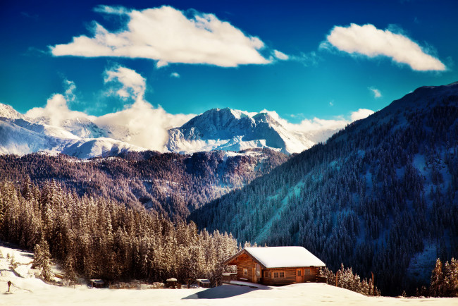 Обои картинки фото serfaus австрия, природа, пейзажи, австрия, снег, дома, ели, лес, горы, serfaus, зима