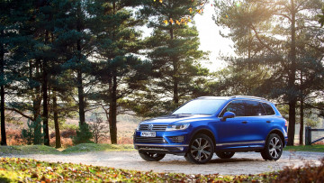 Картинка автомобили volkswagen автомобиль голубой r-line touareg 2014