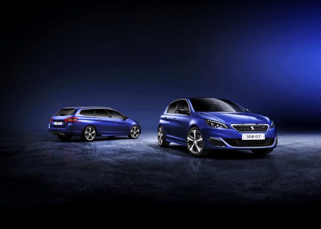 Обои картинки фото 2014 peugeot 308 gt sw, автомобили, peugeot, металлик, синий