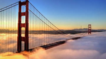 Картинка города -+мосты рассвет берег туман мост