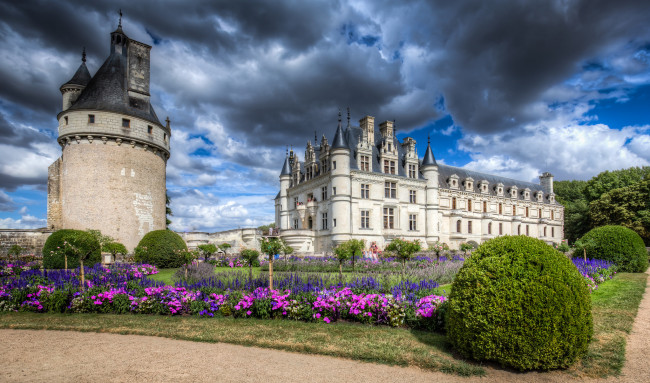 Обои картинки фото ch&, 226, teau de chenonceau, города, замки франции, парк, замок