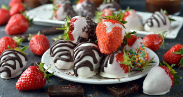 Картинка еда клубника +земляника десерт шоколад лакомство ягоды
