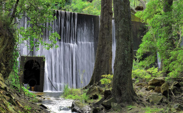 Картинка природа водопады камни водопад деревья