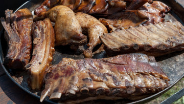 Картинка еда мясные+блюда ребрышки свинина жареное мясо