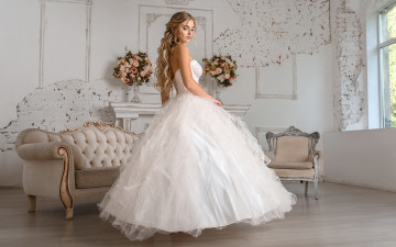 Картинка девушки -+невесты свадебное платье невеста букеты