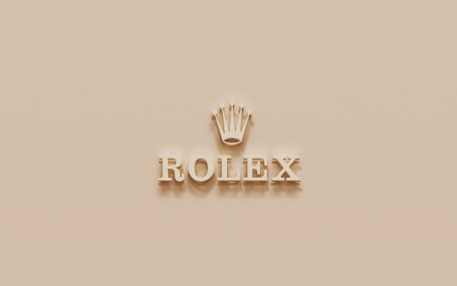 Обои картинки фото бренды, rolex, логотип, коричневый, гипсовый, фон, 3d, эмблема, искусство, наручные, часы, аксессуары, женева, швейцария