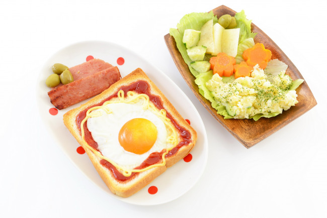 Обои картинки фото еда, яичные блюда, овощи, яичница, глазунья