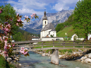 обоя ramsau, germany, города, католические, соборы, костелы, аббатства