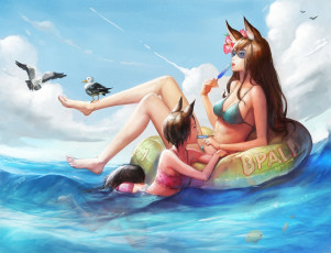 Картинка фэнтези существа вода море девушки