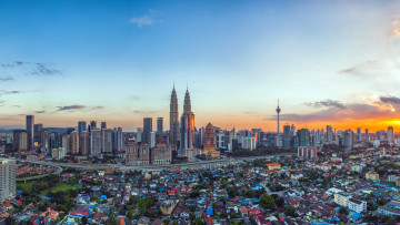 Картинка города куала лумпур малайзия здания панорама город