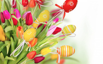 Картинка праздничные пасха тюльпаны букет