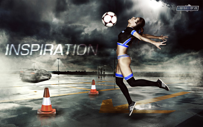 Обои картинки фото football, inspiration, спорт, футбол, девушка