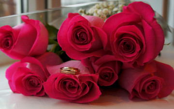 Картинка разное украшения +аксессуары +веера розы кольца цветы свадьба букет