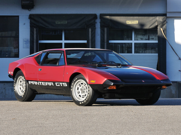 Обои картинки фото автомобили, de tomaso, красный, 1974, us-spec, gts, pantera, de, tomaso