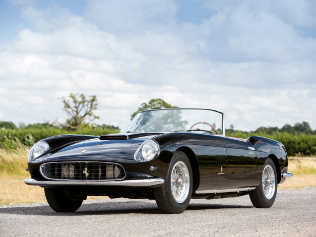 Обои картинки фото автомобили, ferrari, 250, gt, covered, headlights, cabriolet, 1959, serie, ii