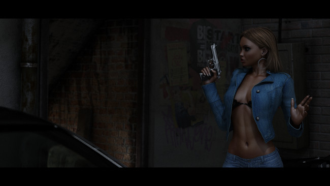 Обои картинки фото 3д графика, fantasy , фантазия, девушка, оружие