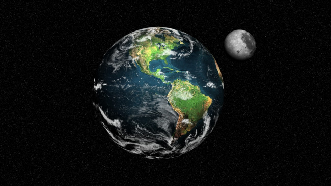 Обои картинки фото космос, земля, звёзды, луна, в, космосе