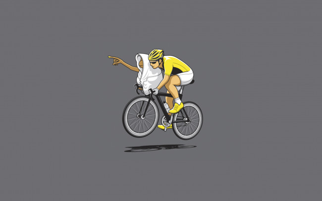 Обои картинки фото рисованные, минимализм, велосипедист, велосипед, одеяло