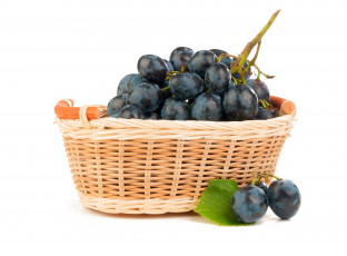обоя еда, виноград, фото, корзинка, фрукты