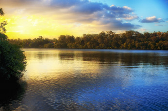 Картинка природа восходы закаты пейзаж вода отражение закат небо деревья листья