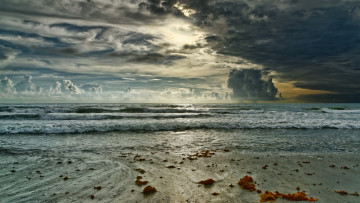 обоя природа, моря, океаны, солнце, море, вода, облака, восход, небо