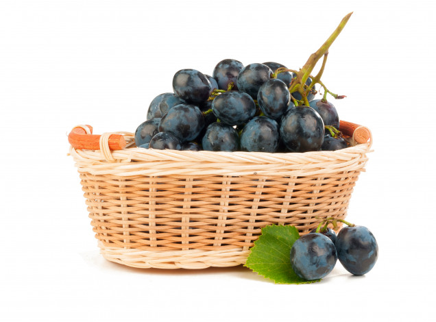 Обои картинки фото еда, виноград, фото, корзинка, фрукты