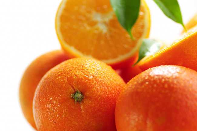 Обои картинки фото еда, цитрусы, капли, макро, апельсины