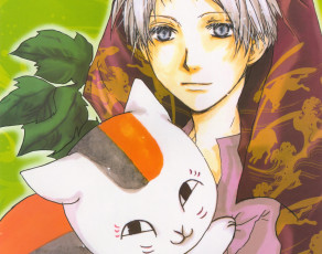 обоя аниме, natsume yuujinchou, нацуме, мяко, сенсей