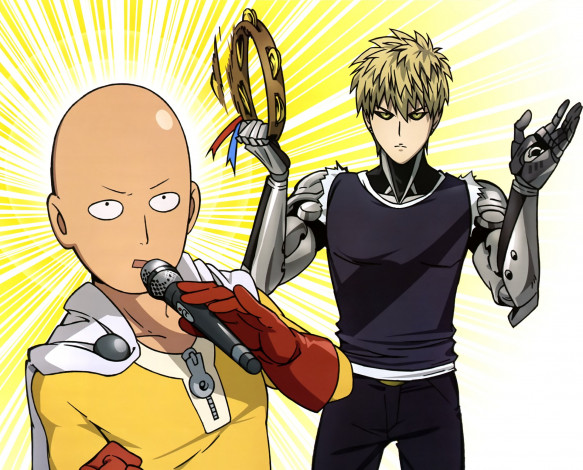 Обои картинки фото аниме, one punch man, сайтама, генос