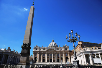 Картинка города -+улицы +площади +набережные обелиск площадь святого петра фонарь собор небо ватикан