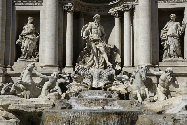 Обои картинки фото города, - фонтаны, италия, фонтан, треви, рим, скульптура
