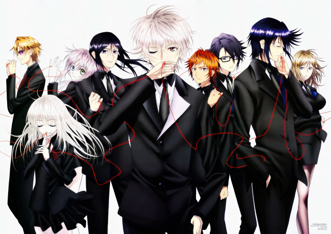 Обои картинки фото аниме, k project, yatogami, kuroh, kushina, anna, fushimi, saruhiko, munakata, reisi, yata, misaki, awashima, seri, kusanagi, izumo, k, project, neko