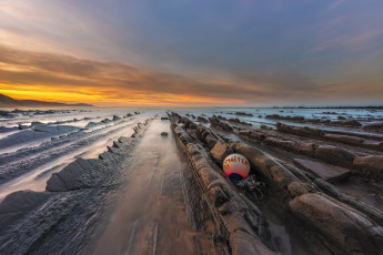 Картинка природа побережье море берег скалы закат