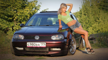 обоя автомобили, -авто с девушками, volkswagen, golf