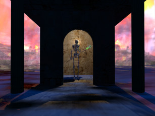 Картинка 3д графика horror ужас скелет