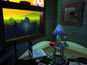 Картинка 3д графика realism реализм картина окно стол