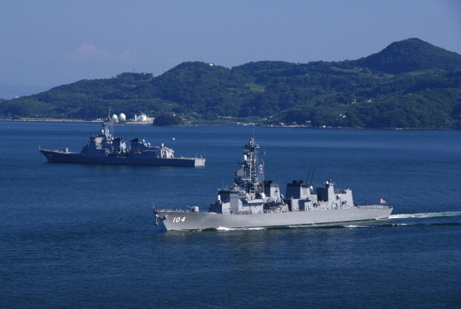 Обои картинки фото корабли, крейсеры, линкоры, эсминцы, вода, синий