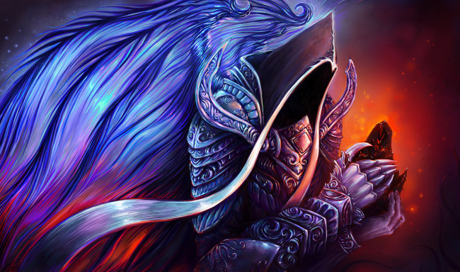 Обои картинки фото видео игры, diablo iii,  reaper of souls, арт, волосы, руки, камень, дьявол