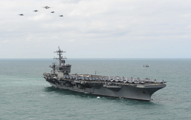 Обои картинки фото корабли, авианосцы,  вертолётоносцы, aircraft, carrier, cvn, 71, theodore, roosevelt, uss, море, оружие