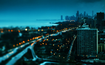Картинка города -+огни+ночного+города дома улицы огни море город